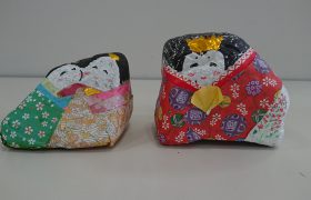 石のひな人形作り