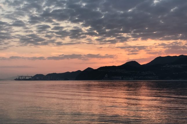 鷺邸から見える夕日